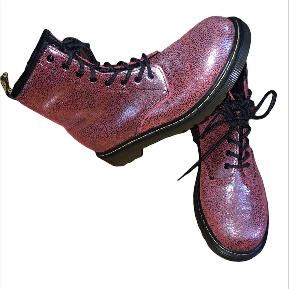 Women’s size 6 Doc Martens 1460 pink iridescent crackle